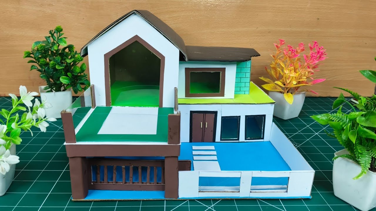 Cardboard Modern House Model / Miniature House 🏠 | DIY Model House 