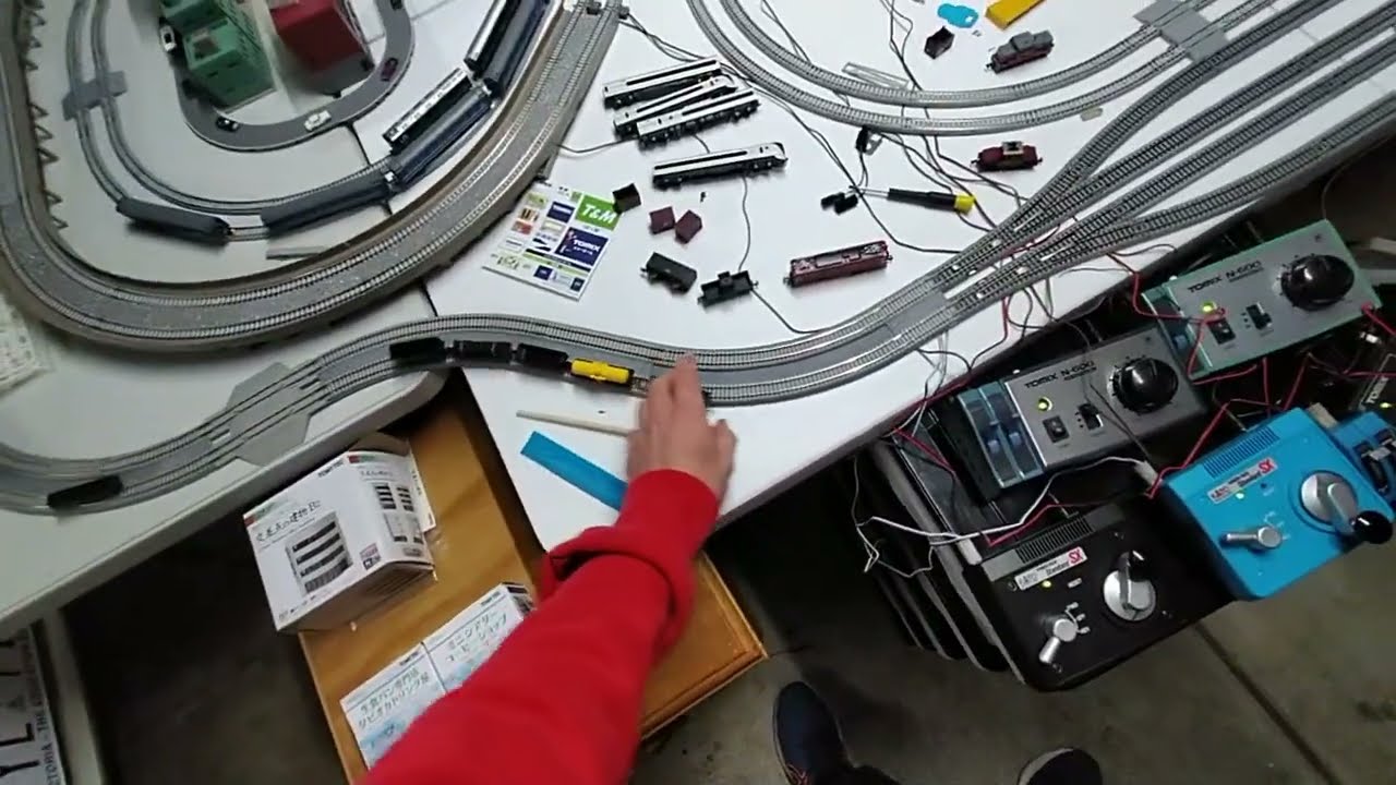 ☆Japan National Railways Work Set Up AW N Scale Japanese Train Set layout update with new buildings - YouTube