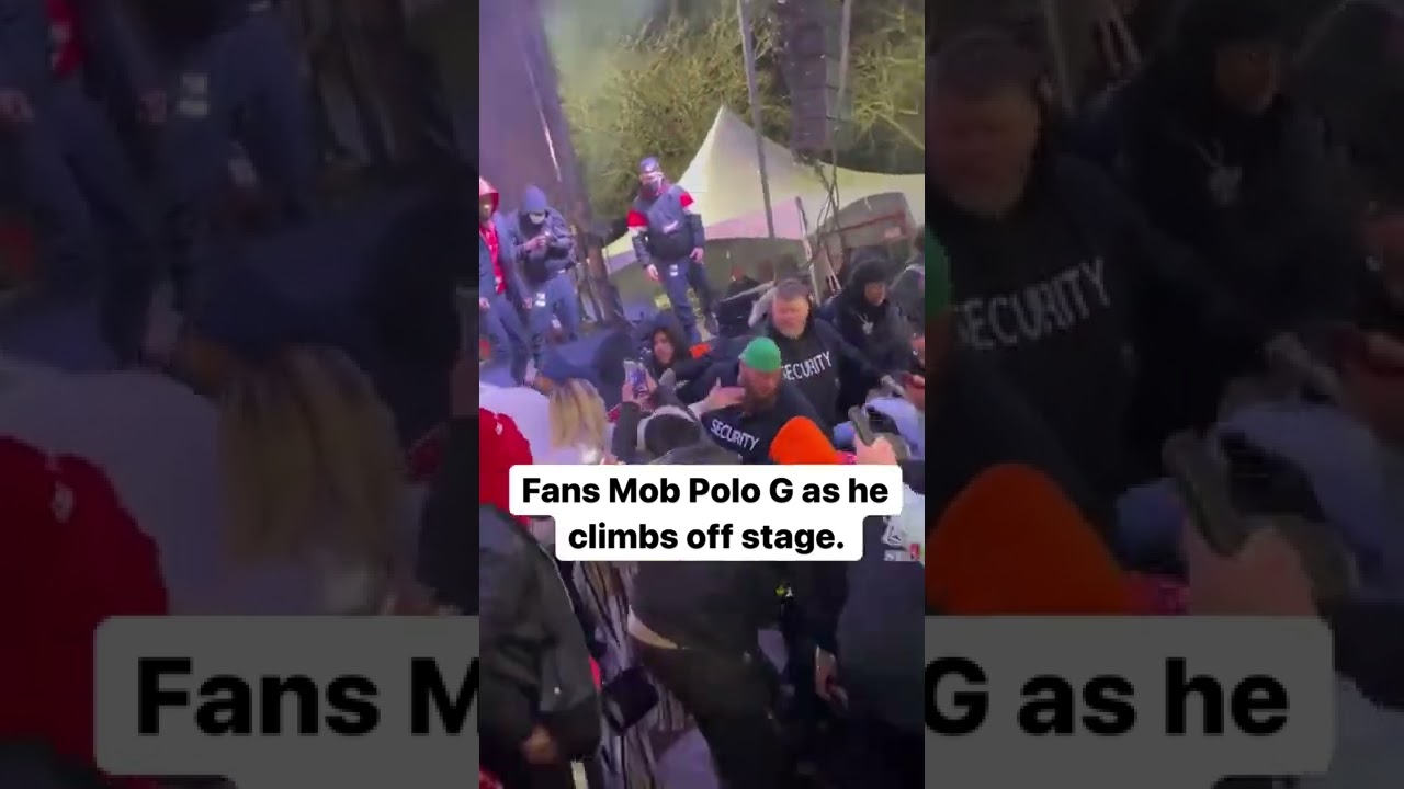 Fans mob Polo G as he climbs off stage 👀