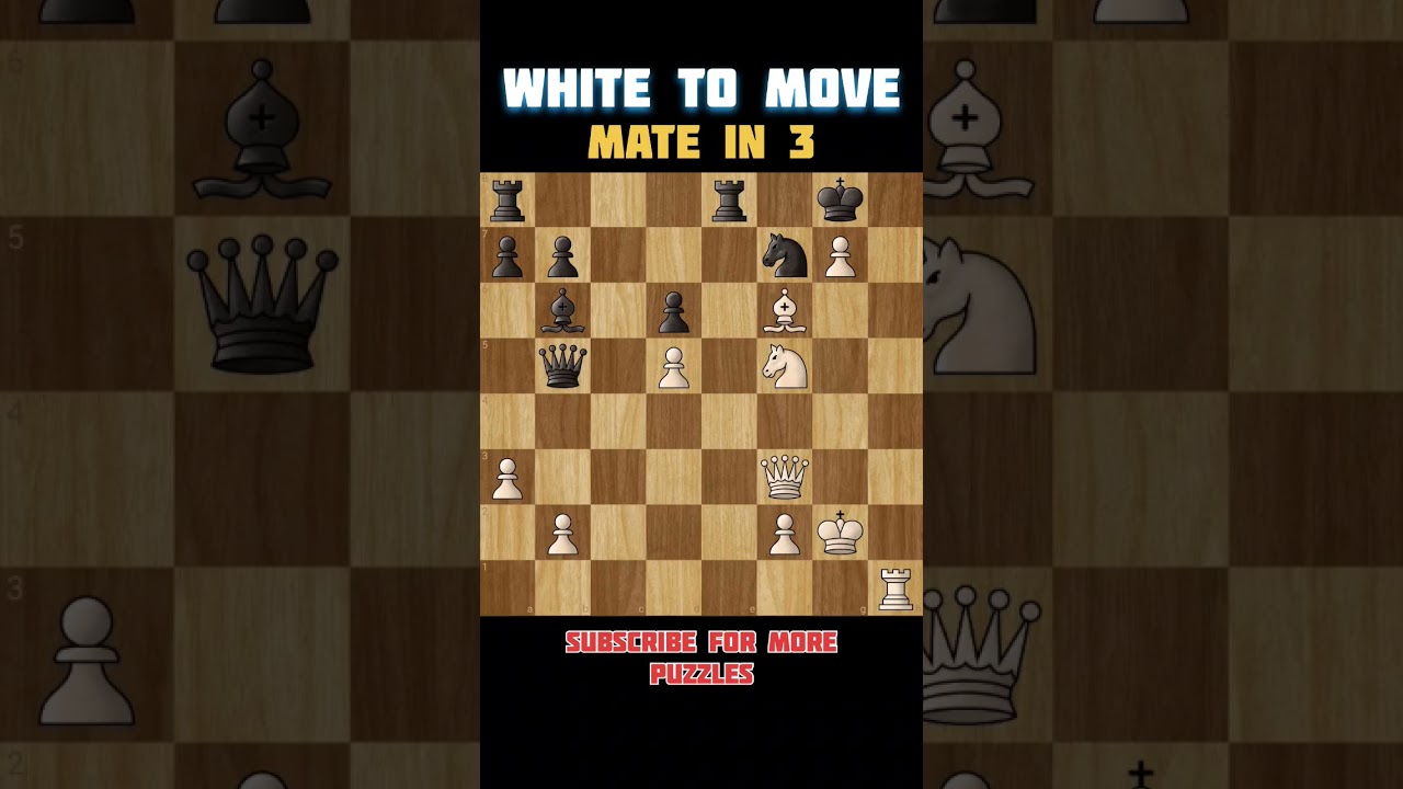 30 Sec Chess Challenge. Can you solve Check Mate in 3 Challenge No 39  #chessbeginners #chess 