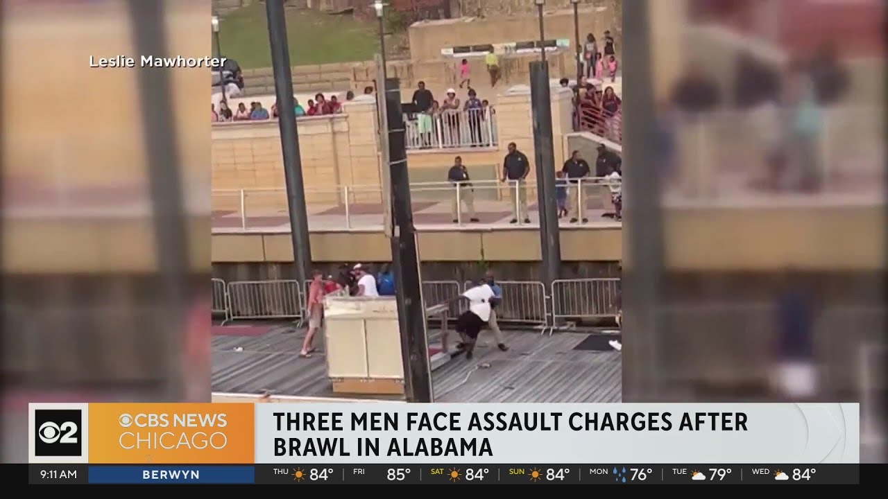 Three men face assault charges after brawl on Alabama dock