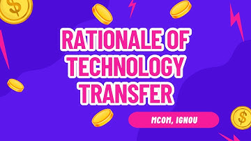 PART 7 | Unit 21 | Rationale of tech transfer| Technological environment  |MCO 4 MCOM 2nd year IGNOU