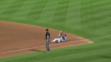 LAD@NYM: Van Slyke makes diving stop to rob Flores