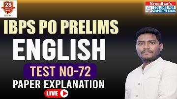 IBPS PO 2023 PRELIMS MOCK TEST NO-72 | ENGLISH PRACTICE SET WITH IMPORTANT QUESTIONS