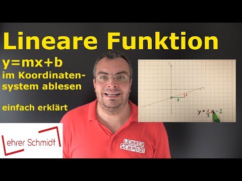 Lineare Funktion (y=mx+b) aus einem Koordinatensystem ablesen | Mathematik | Lehrerschmidt