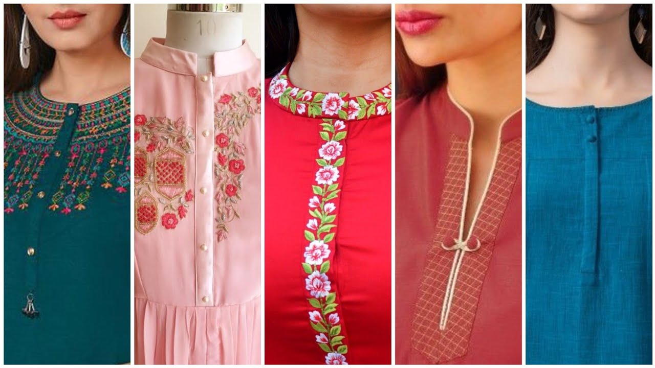 new Very Latest Trending placket Neck Designs