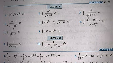 RD SHARMA EX 19.10 Q1 TO  Q10 SOLUTIONS OF CHAPTER 19 INDEFINITE INTEGRALS CLASS 12TH
