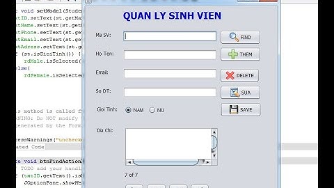 java3 java Swing Chương trình quản lý sinh viên CRUD lab5 P4
