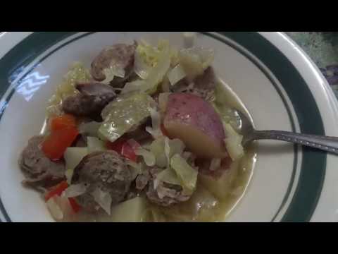 ASMR Eating Loaded Bratwurst Stew