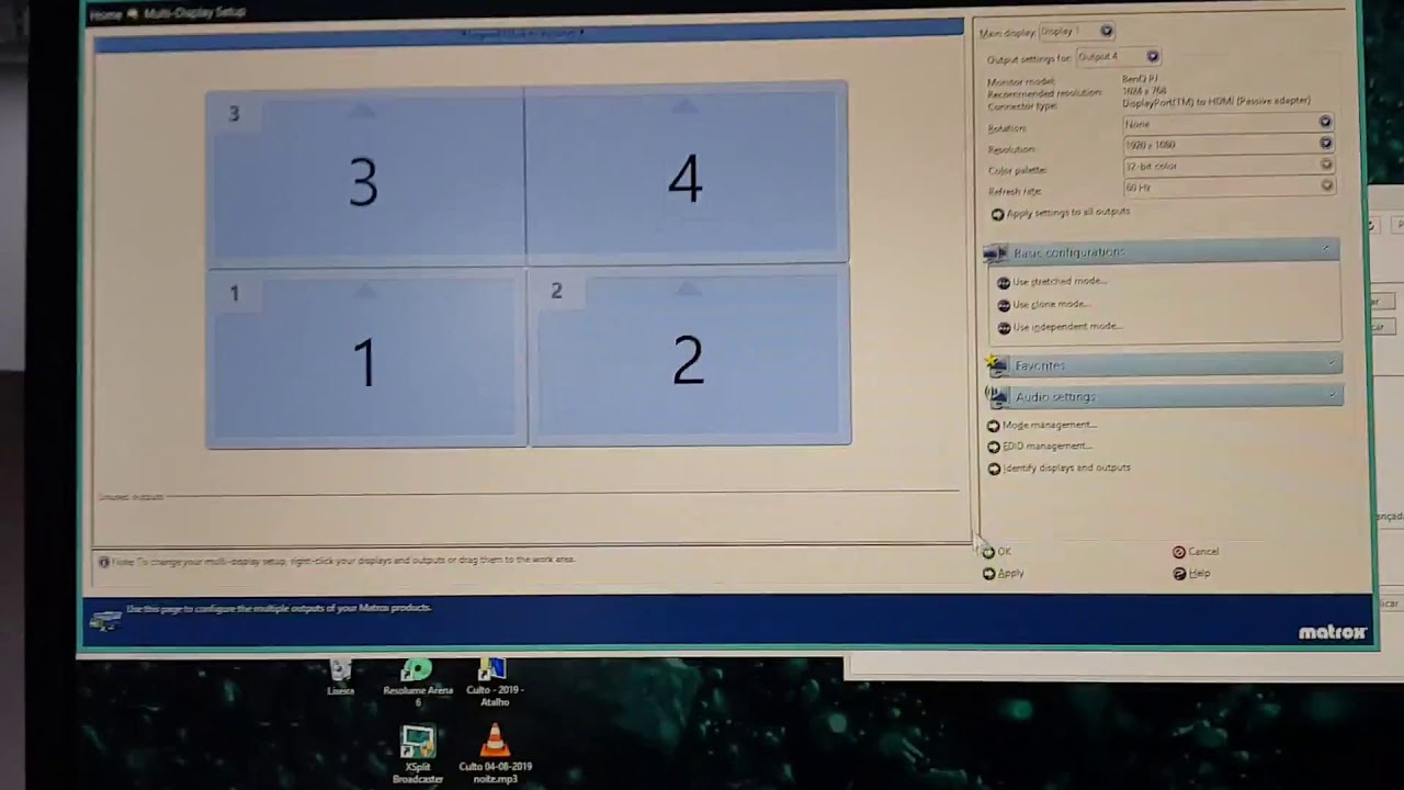 Configuração da Matrox C420 para juntar dois projetores e criar uma ...