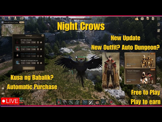 Night Crows | Auto Dungeon , Auto Return | New Outfit ( Tagalog ) class=