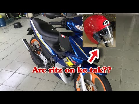 Helmet ARC Ritz merah maroon beli untuk dinamik 120 - YouTube