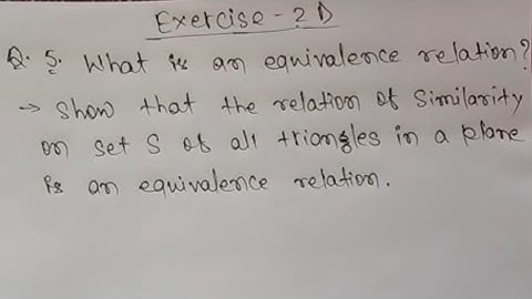 Relation  Ex 2 D / Q no 5 R S Aggarwal Class 11th Math