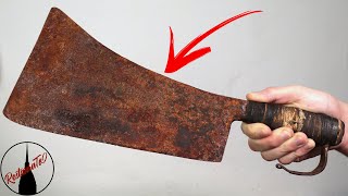 Old and rusty italian  cleaver restoration - Sanding, welding, elecrolysis