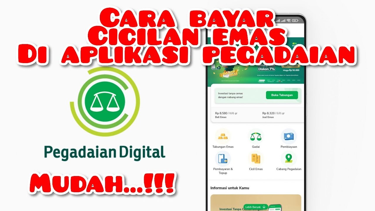 CARA PEMBAYARAN CICILAN EMAS DIAPLIKASI PEGADAIAN...!! 
