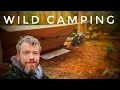 Winter wild camping in thetford forest  dd tarp  bivvy camp  beef cooked on campfire 