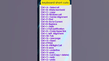 a to z computer shortcut keys  #excel