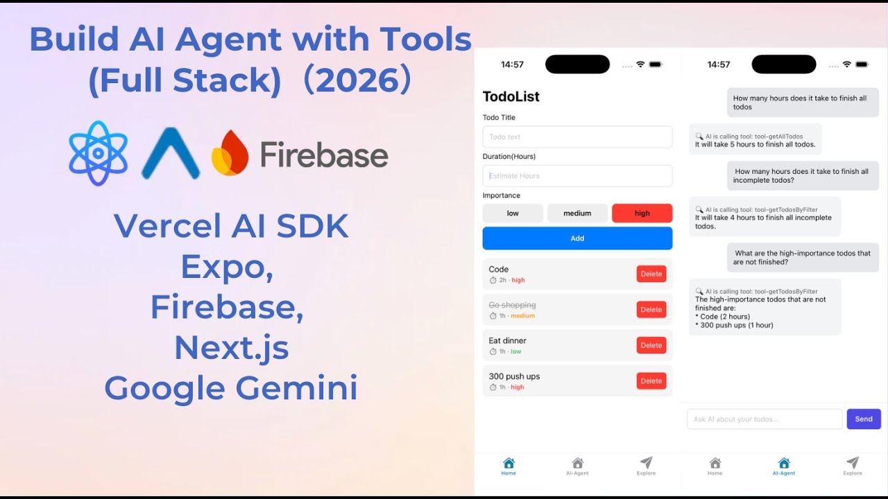 Building an AI Agent App with Expo, Firebase, and Next.js (Full Stack Walkthrough)
