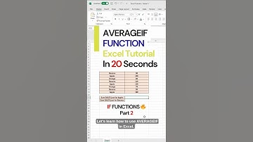 Excel AVERAGEIF 💡 | Learn it in 20 seconds! #excel #exceltutorial #excelshorts #averageif #excel