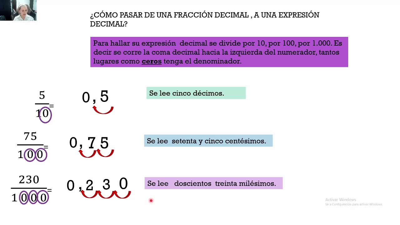 Encuentra Las Expresiones De Los Siguientes Decimales Y Fracciones