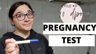 Live Pregnancy Test at 10 dpo || Is the faint line darker? || Ttc baby 3 cucle 37
