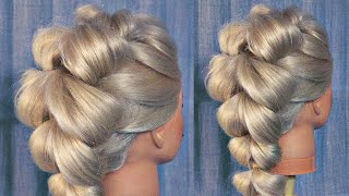 Коса наизнанку с широкими прядями на резинках | Лена Роговая | Hairstyles by REM