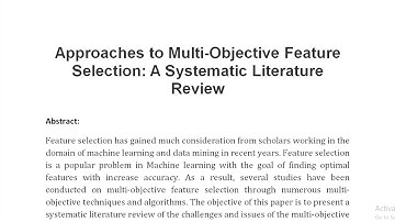 Approaches to Multi Objective Feature Selection A Systematic Literature Review