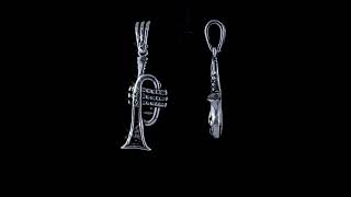 Musician Jazz Lover Saxophone Instrument Pendant Necklace .925 Silver
