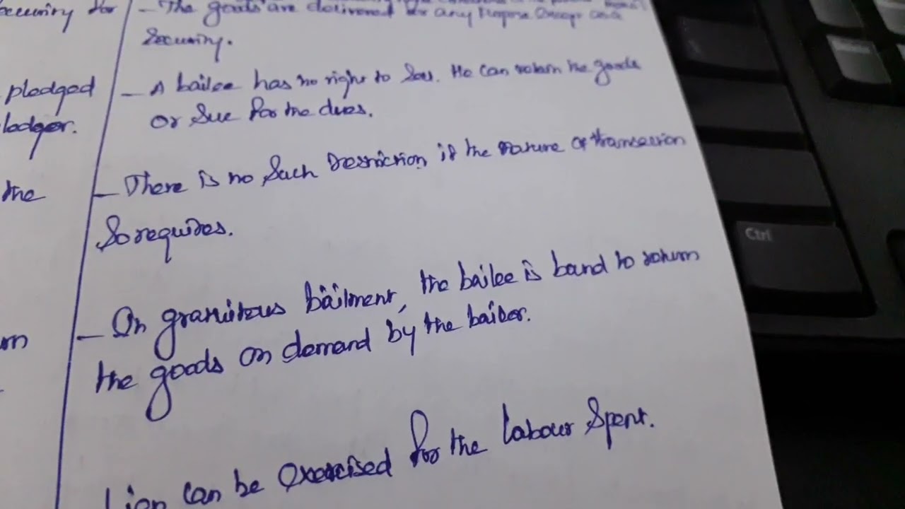 pledge vs bailment and PN vs BOE