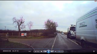 Near Head on Collision - Prasco UK Ltd dangerous driving, overtaking on bend.