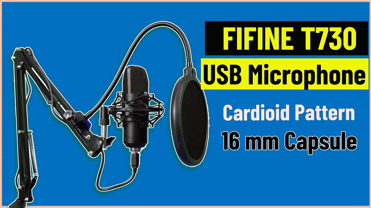 FIFINE T732 USB Microphone Kit with 16mm Capsule, Arm Stand, Shock