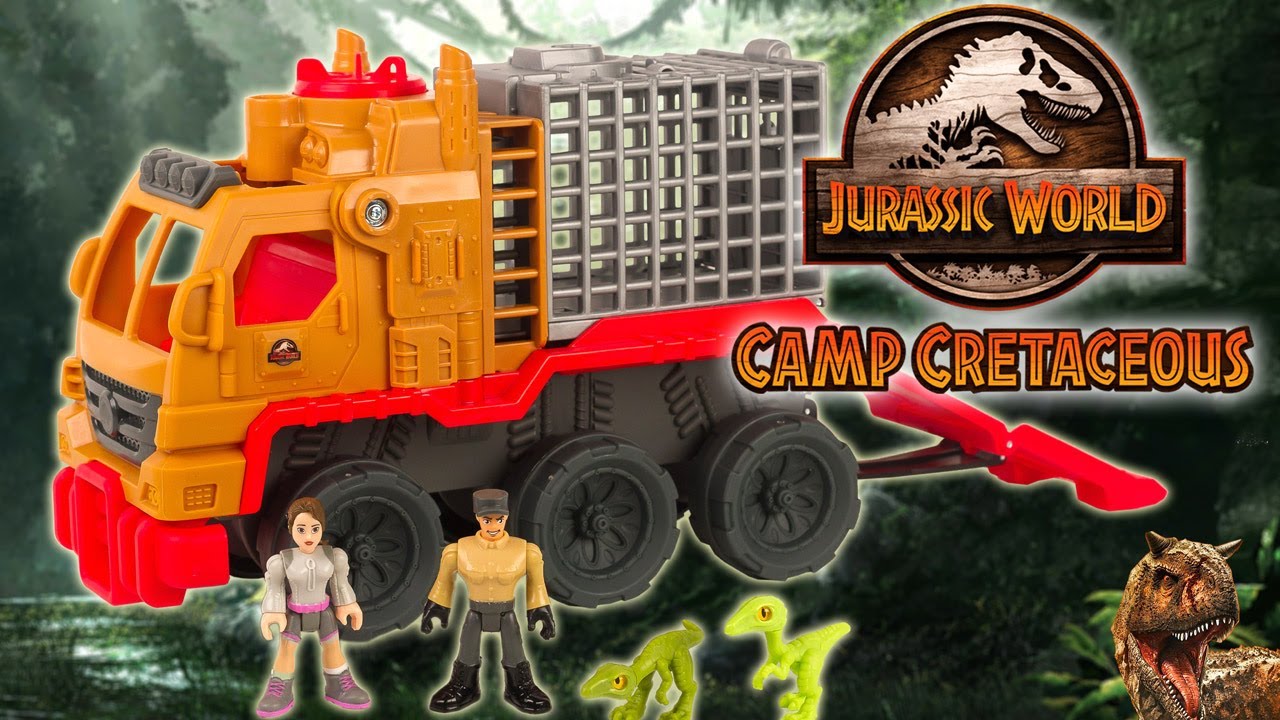 JURASSIC WORLD Colo du crétacé Le camion transporteur de Dinosaure avec Yaz  Imaginext 