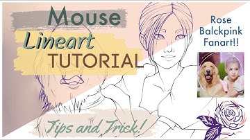 Clean Lineart Tutorial USING MOUSE in Paint Tool Sai | Speed Paint | ROSE BLACKPINK ICE CREAM | TIPS
