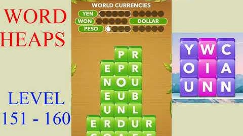 Word Heaps Level 151 - 160 | All Answers | Walkthrough