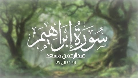 سورة إبراهيم من آية (٤٢) الي آية (٤٧) للقارئ عبدالرحمن مسعد 