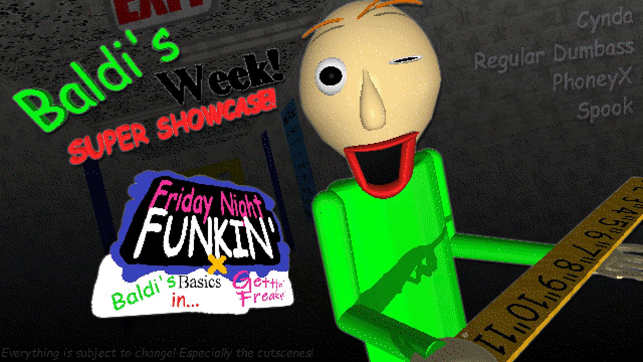 (Thanks for the feedback!) Baldi's Basics in Gettin' Freaky: Baldi Week WIP Showcase - its been nearly 3 years since i started the original version of this mod jesus christ. well school started again 5 days ago so what better way to celebrate 5 da