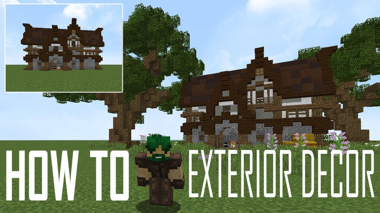 Exterior Decor! | Minecraft Building Tutorial | Make a house at ...