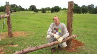 Using cedar logs to build an corner post for installing 48" horse fencing. Using cedar since it is naturally rot resistance. H post link: 