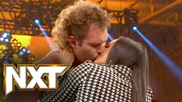 Kiana James plants a kiss on Brooks Jensen: WWE NXT, March 28, 2023