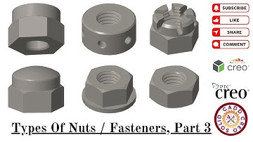 Design Of Different Types Of Nuts | Types Of Nuts Heads | Types Of Fasteners | Fasteners Nuts (01)