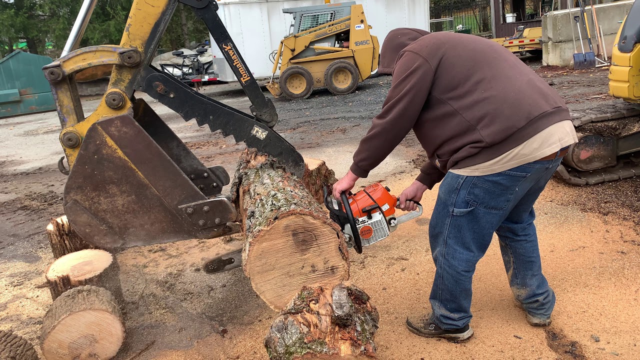 STIHL MS 462 Muffler mod, cutting firewood - YouTube