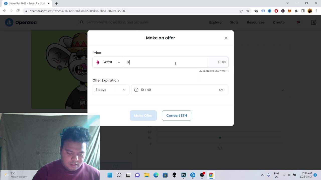 How To Make Offers on OpenSea - Convert ETH to WETH