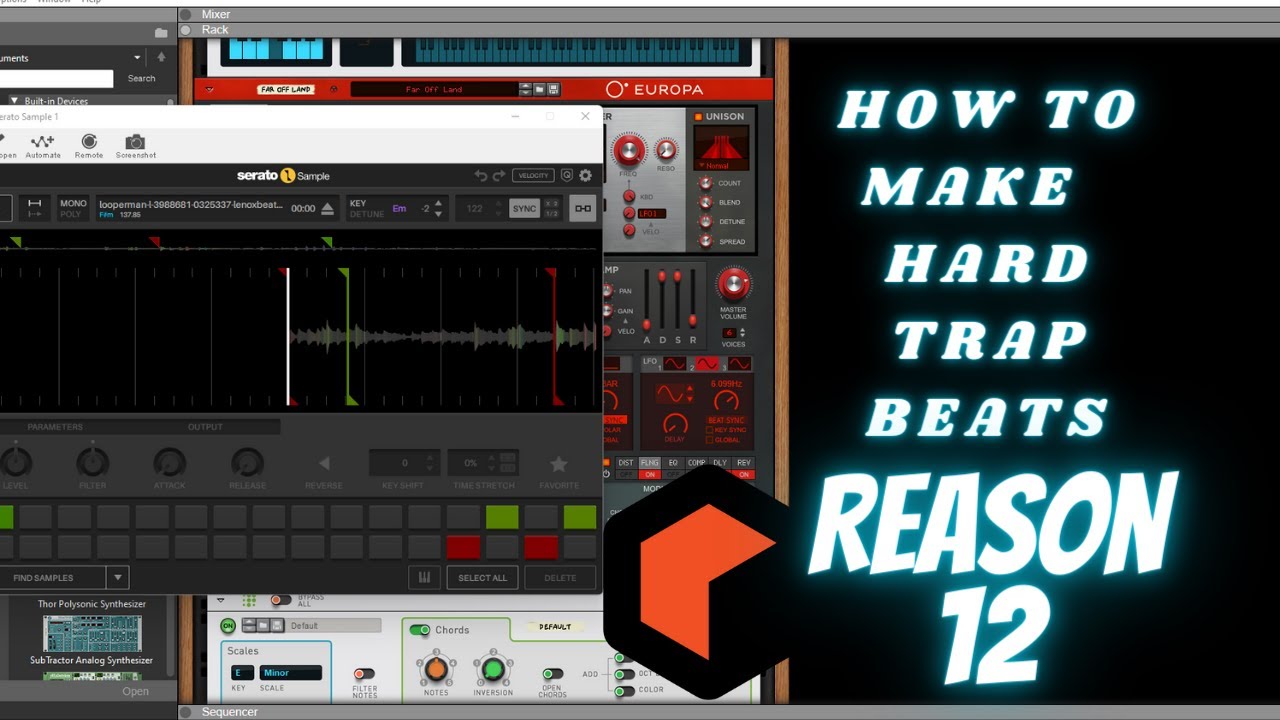 How to make hard trap beats in Reason 12 | Serato sample - YouTube