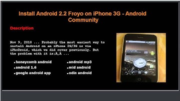 Install Android 2.2 Froyo on iPhone 3G - Android Community
