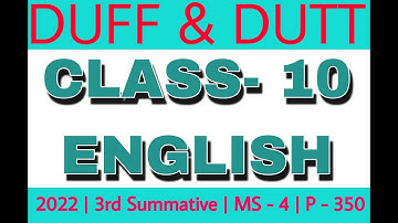 Class 10 English | Duff and Dutt English Question Bank 2022 | Class X English Solution | MS - 4