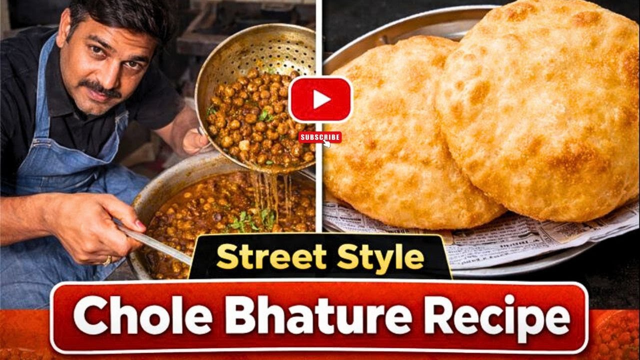 🤤❤️Famous Street Style Chole Bhature | Perfect Fluffy Bhature & Spicy Chole 