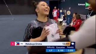 Emma Malabuyo 🇵🇭🇺🇲 (PHI) - Floor + Happy Reaction - Baku World Cup 2024