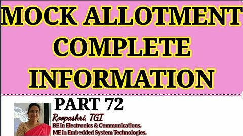 MOCK ALLOTMENT COMPLETE INFORMATION DCET 2020 PART 72