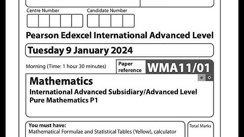 P1 January 2024 (Q6) IAL WMA11/01 Pearson Edexcel Math Past Paper