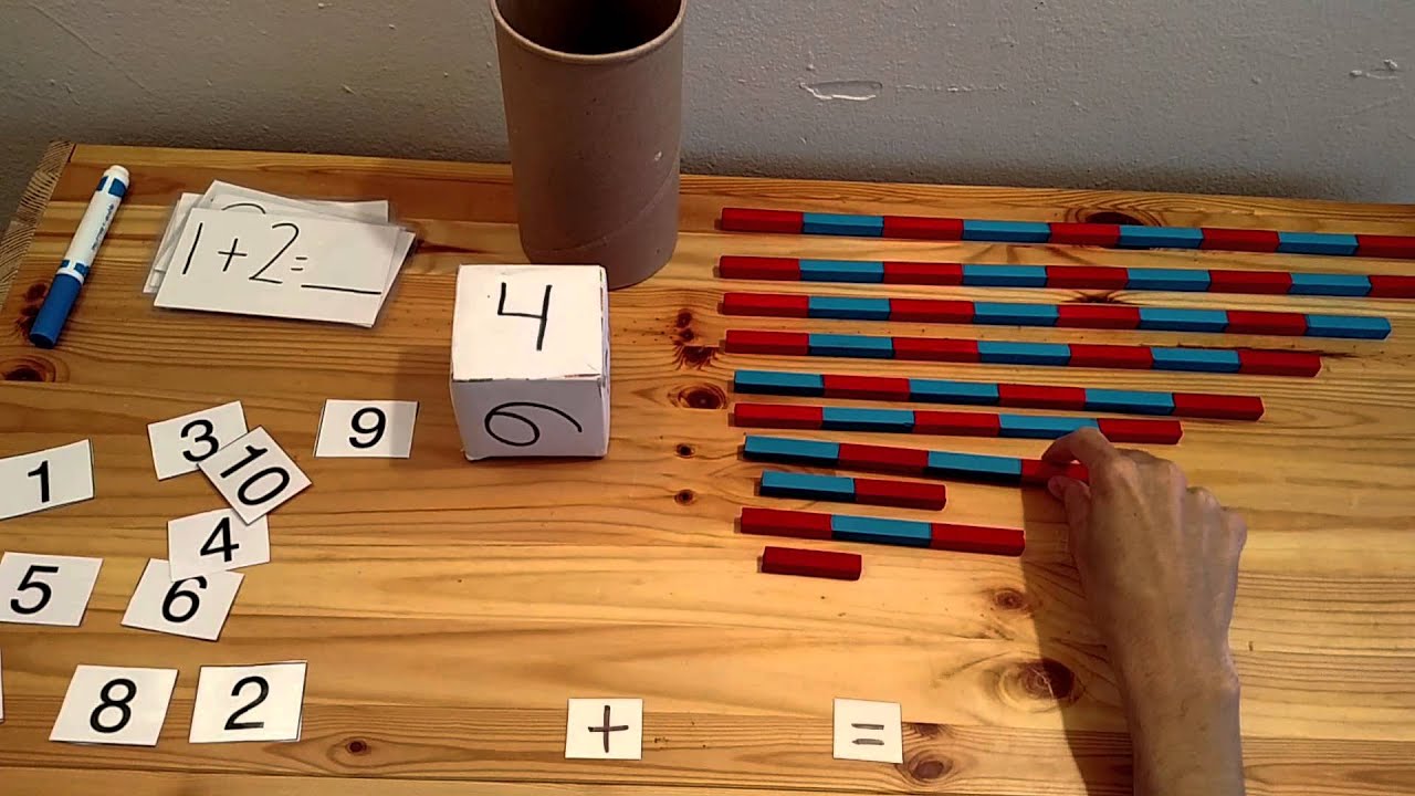 Montessori Math Activities for Counting and Addition with Rods - YouTube
